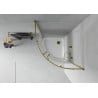 Mexen Rio semi-circular shower cabin 80 x 80 cm, white stripes, gold + Flat tray, white - 863-080-080-50-20-4110G