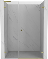 Mexen Lunar-B L douchedeur naar buiten draaiend rechts 140 cm, transparant, goud - 832SL-140-050-50-00-P