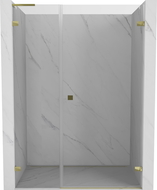 Mexen Lunar-B L porte de douche battante droite 140 cm, transparentes, dorées - 832SL-140-050-50-00-P