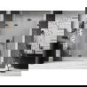 Mexen Lunar-F L Faltduschwand links 110 cm, transparent, schwarz - 836SL-110-050-70-00-L