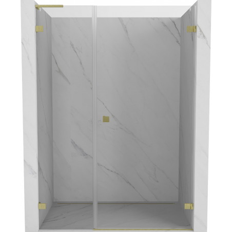Mexen Lunar-B L duššiväravad parempoolsed 110 cm, läbipaistev, harjatud kuldne - 832SL-110-050-55-00-P