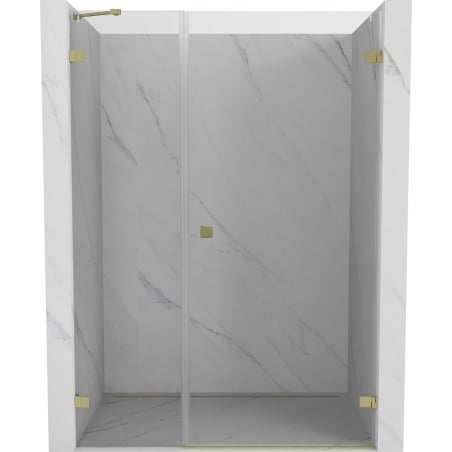 Mexen Lunar-B hinged right shower door 130 cm, transparent, brushed gold - 832S-130-050-55-00-P