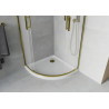 Mexen Rio cabine de douche semi-circulaire 80 x 80 cm, givre, or + receveur Flat, blanc - 863-080-080-50-30-4110G