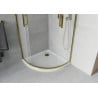 Mexen Rio Duschkabine halbrund 80 x 80 cm, Milchglas, Gold + Duschwanne Flat, Weiß - 863-080-080-50-30-4110G