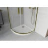 Mexen Rio Duschkabine halbrund 80 x 80 cm, Milchglas, Gold + Duschwanne Flat, Weiß - 863-080-080-50-30-4110G
