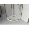 Mexen Rio half-ronde douchecabine 80 x 80 cm, matglas, goud + Flat douchebak, wit - 863-080-080-50-30-4110G