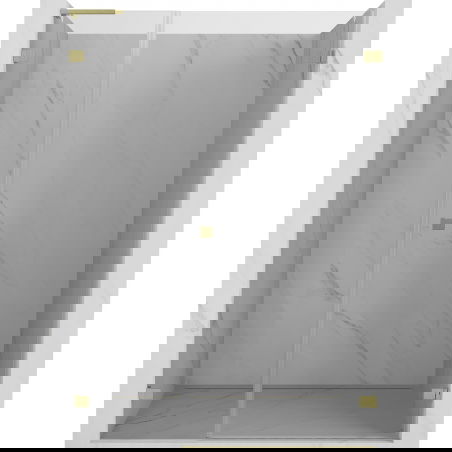 Mexen Lunar-B L Dušas durvis veramas pa labi 130 cm, caurspīdīgas, zeltītas matētas - 832SL-130-050-55-00-P