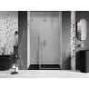 Mexen Lunar-B Duschkabinentür, schwenkbar, rechts 140 cm, transparent, gebürstet gold - 832S-140-050-55-00-P