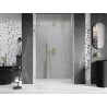 Mexen Lunar-B Duschkabinentür, schwenkbar, rechts 140 cm, transparent, gebürstet gold - 832S-140-050-55-00-P