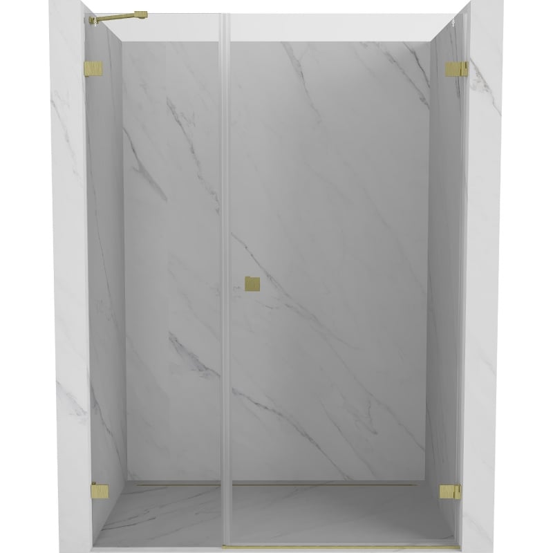 Mexen Lunar-B Duschkabinentür, schwenkbar, rechts 140 cm, transparent, gebürstet gold - 832S-140-050-55-00-P