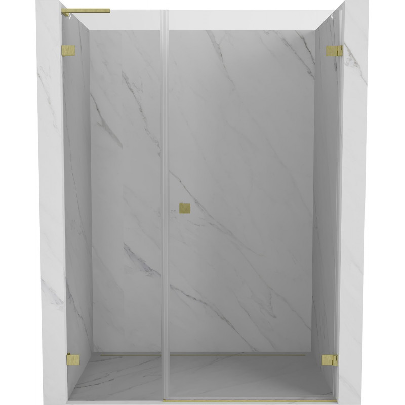 Mexen Lunar-B L drzwi prysznicowe uchylne prawe 145 cm, transparent, złote szczotkowane - 832SL-145-050-55-00-P