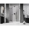 Mexen Lunar-F L folding shower door left 130 cm, transparent, black - 836SL-130-050-70-00-L