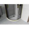 Mexen Rio Duschkabine Halbkreis 80 x 80 cm, grafit, gold + Duschwanne Flat, weiß - 863-080-080-50-40-4110G