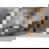 Mexen Rio halfronde douchecabine 80 x 80 cm, grafiet, goud + Flat douchebak, wit - 863-080-080-50-40-4110G