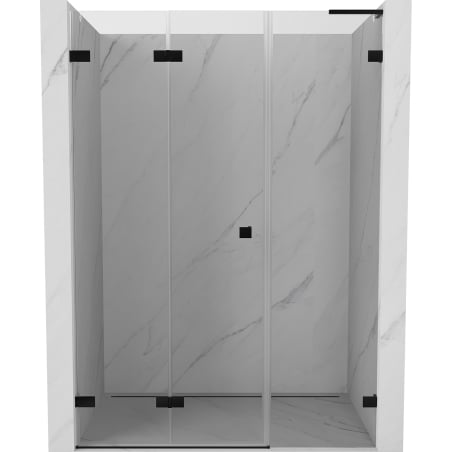 Mexen Lunar-F L faltbare Duschwand links 140 cm, transparent, schwarz - 836SL-140-050-70-00-L