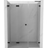 Mexen Lunar-F L faltbare Duschwand links 140 cm, transparent, schwarz - 836SL-140-050-70-00-L