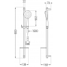 Mexen DQ67 Sliding Shower Set, Black - 785674581-70