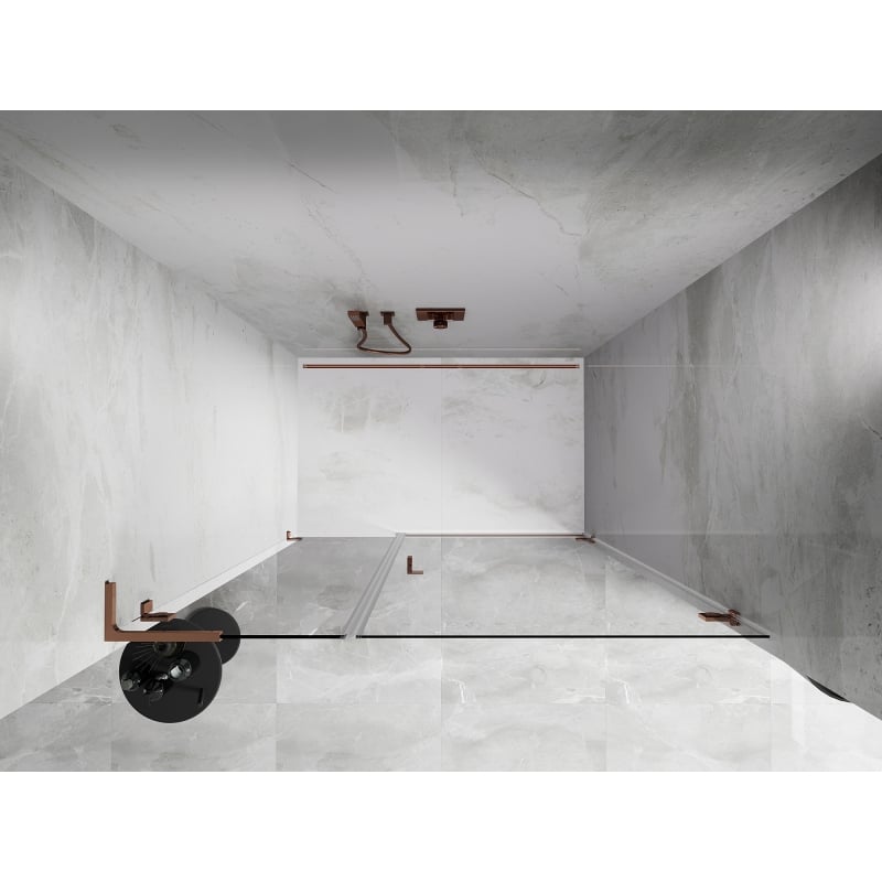 Mexen Lunar-B L draaideur voor douche rechts 115 cm, transparant, roze goud - 832SL-115-050-60-00-P