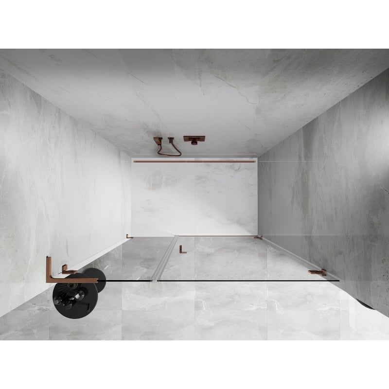 Mexen Lunar-B L Right-Sided Hinged Shower Door 115 cm, Transparent, Rose Gold - 832SL-115-050-60-00-P