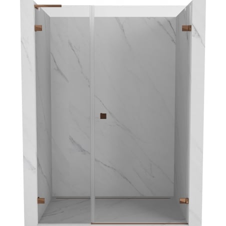 Mexen Lunar-B L portes de douche battantes droites 145 cm, transparentes, or rose - 832SL-145-050-60-00-P