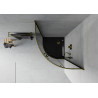 Mexen Rio Halbrunde Duschkabine 90 x 90 cm, Grafit, Gold + Flat Duschwanne, Schwarz - 863-090-090-50-40-4170G