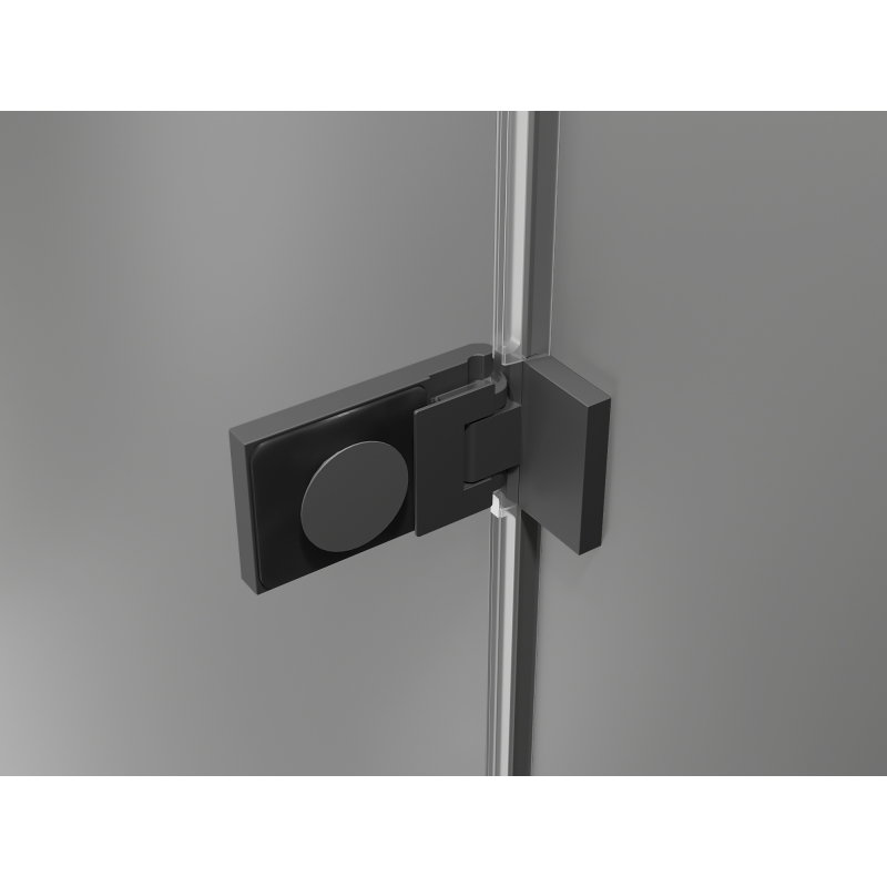 Mexen Lunar-F L zusummeklappbar lénksen Duschdier 135 cm, transparent, Gun Metal - 836SL-135-050-95-00-L