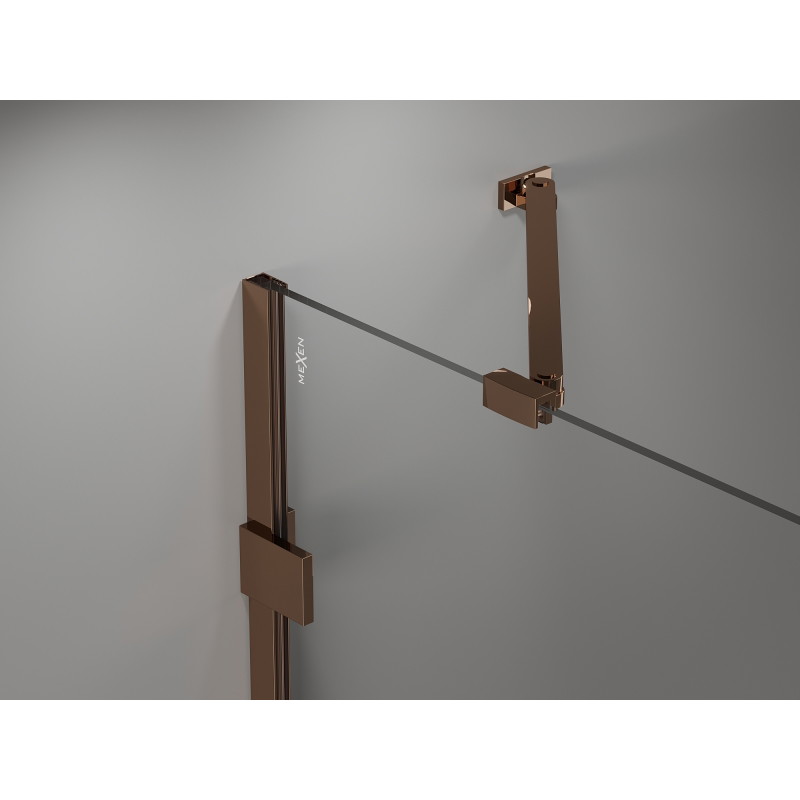 Mexen Lunar-B drzwi prysznicowe uchylne prawe 130 cm, transparent, różowe złoto - 832S-130-050-60-00-P