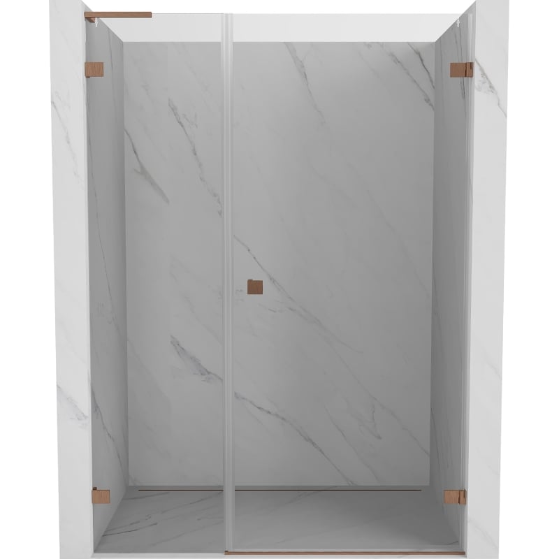 Mexen Lunar-B L Desna vrata za tuširanje 110 cm, prozirna, brušena mjed - 832SL-110-050-65-00-P