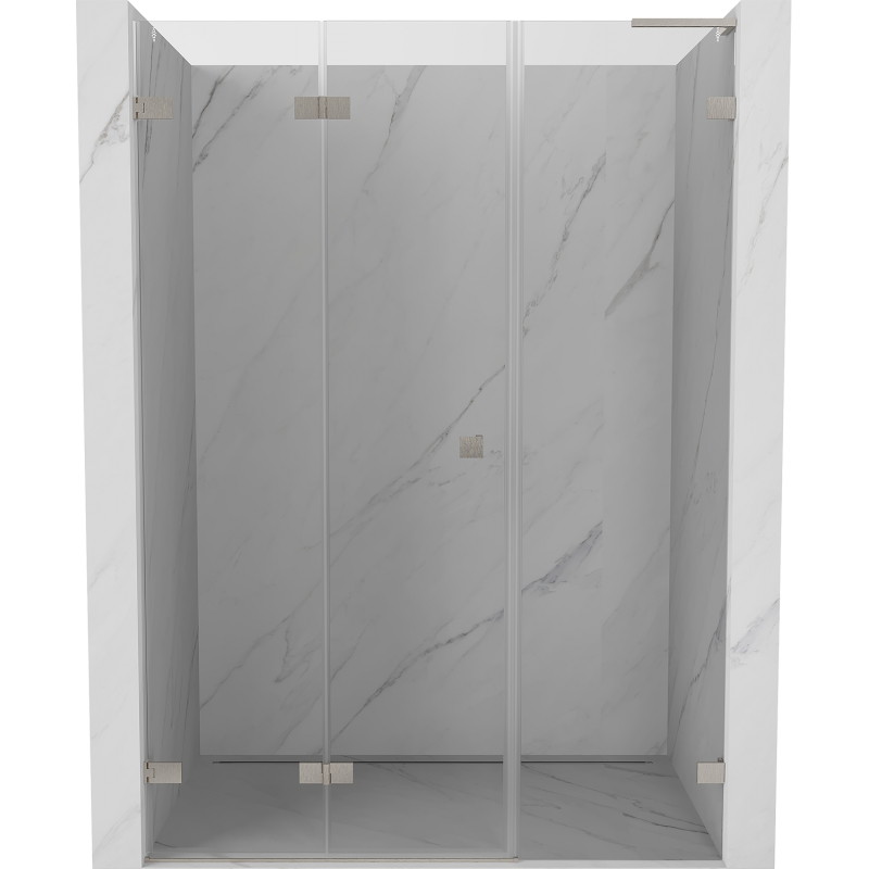 Mexen Lunar-F L drzwi prysznicowe składane lewe 115 cm, transparent, nikiel szczotkowany - 836SL-115-050-97-00-L
