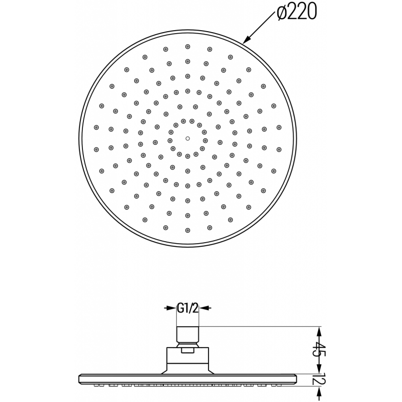 Mexen D-40 pomme de douche 22 cm, or - 79740-50