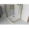 Mexen Rio vierkante douchecabine 80 x 80 cm, transparant, goud + Flat douchebak, wit - 860-080-080-50-00-4010G