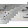 Mexen Rio douchecabine vierkant 80 x 80 cm, transparant, goud + Flat douchebak, wit - 860-080-080-50-00-4010G