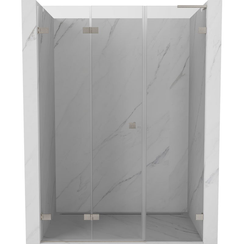 Mexen Lunar-F L porte de douche pliante gauche 145 cm, transparent, nickel brossé - 836SL-145-050-97-00-L