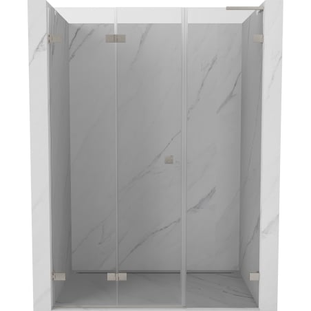 Mexen Lunar-F L drzwi prysznicowe składane lewe 150 cm, transparent, nikiel szczotkowany - 836SL-150-050-97-00-L