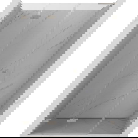 Mexen Lunar-F L zložljiva tuš vrata leva 150 cm, prozorna, brušeni nikelj - 836SL-150-050-97-00-L