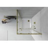 Mexen Rio quadratische Duschkabine 90 x 90 cm, transparent, Gold + Flache Duschwanne, Weiß - 860-090-090-50-00-4010G