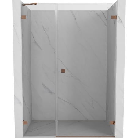 Mexen Lunar-B puerta de ducha abatible derecha 110 cm, transparente, cobre cepillado - 832S-110-050-65-00-P
