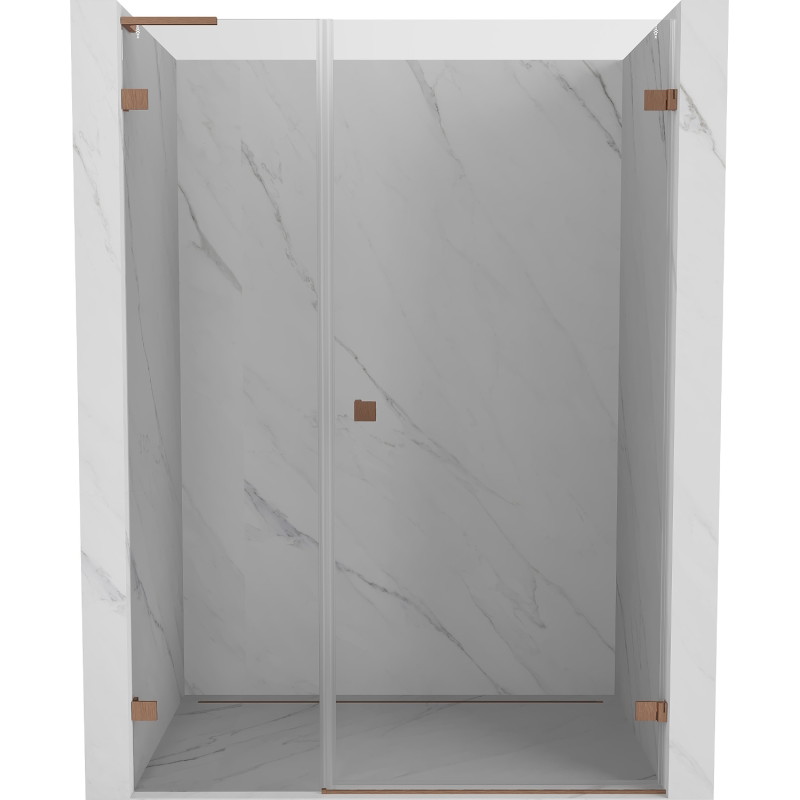 Mexen Lunar-B L duššiuksed, parempoolsed, 130 cm, läbipaistev, harjatud vask - 832SL-130-050-65-00-P
