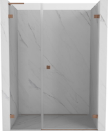 Mexen Lunar-B L desna zakretna tuš vrata 135 cm, transparentna, brušeni bakar - 832SL-135-050-65-00-P