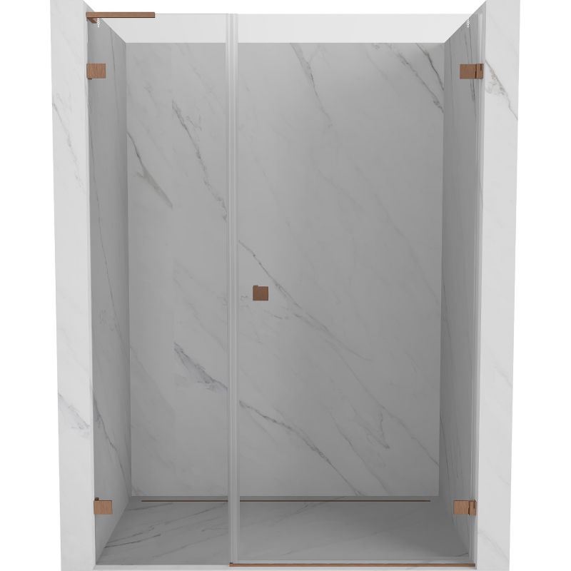 Mexen Lunar-B L Duschdrehtür rechts 140 cm, transparent, gebürstetes Kupfer - 832SL-140-050-65-00-P