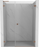 Mexen Lunar-B L desna zakretna tuš vrata 140 cm, prozirna, brušeni bakar - 832SL-140-050-65-00-P