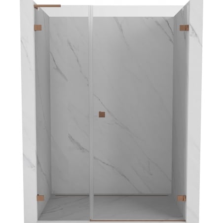 Mexen Lunar-B L porte de douche pivotante à droite 145 cm, transparent, cuivre brossé - 832SL-145-050-65-00-P