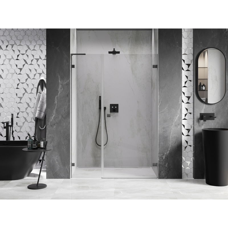 Mexen Lunar-B L porte de douche battante droite 115 cm, transparent, gris canon brossé - 832SL-115-050-66-00-P