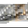Mexen Rio vierkante douchecabine 80 x 80 cm, witte strepen, goud + Flat douchebak, wit - 860-080-080-50-20-4010G