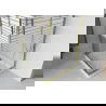 Mexen Rio vierkante douchecabine 80 x 80 cm, witte strepen, goud + Flat douchebak, wit - 860-080-080-50-20-4010G