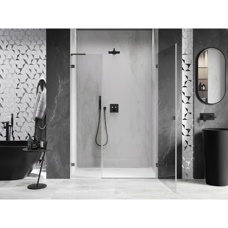 Mexen Lunar-B L duššiuksed, parempoolne 125 cm, läbipaistev, harjatud gun gray - 832SL-125-050-66-00-P