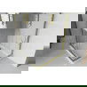 Mexen Rio vierkante douchecabine 80 x 80 cm, witte strepen, goud + Flat douchebak, wit - 860-080-080-50-20-4010G
