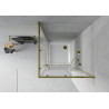 Mexen Rio ruudukujuline dušinurk 80 x 80 cm, valged triibud, kuld + Flat aluskabiin, valge - 860-080-080-50-20-4010G