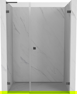 Mexen Lunar-B L Duschwand schwenkbar rechts 135 cm, transparent, gebürstet gun gray - 832SL-135-050-66-00-P