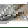 Mexen Rio vierkante douchecabine 80 x 80 cm, matglas, goud + platte douchebak, wit - 860-080-080-50-30-4010G